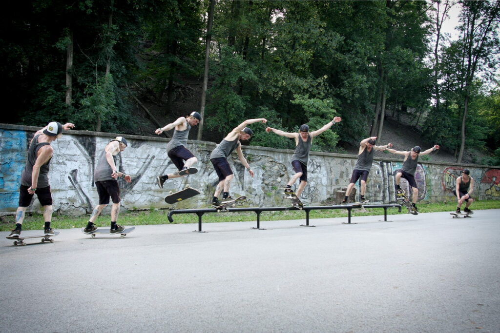 Patrick Hofstätter - schöne Trick-Combo am Flatrail